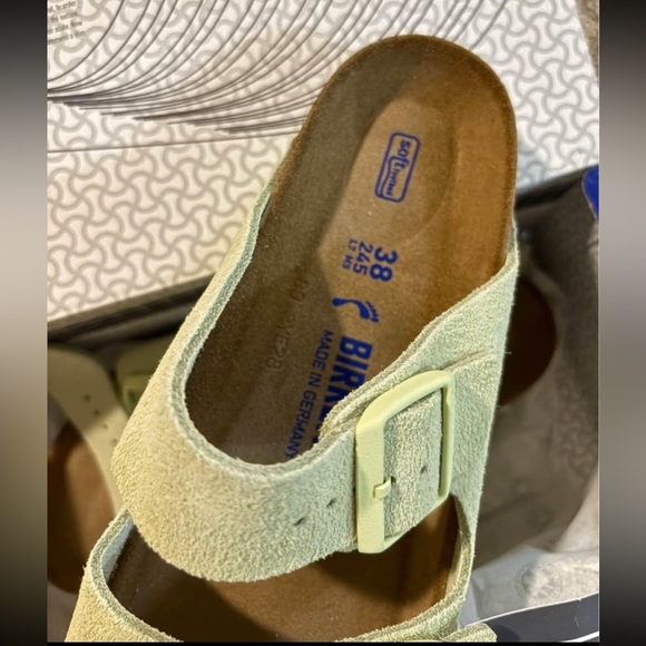 birkenstock faded lime suede leather arizona sandals - Picture 2 of 5